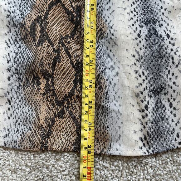 NWT Entro Python Print Babydoll Mini Dress Puff Sleeves Boho Chic Size Large - Picture 13 of 13